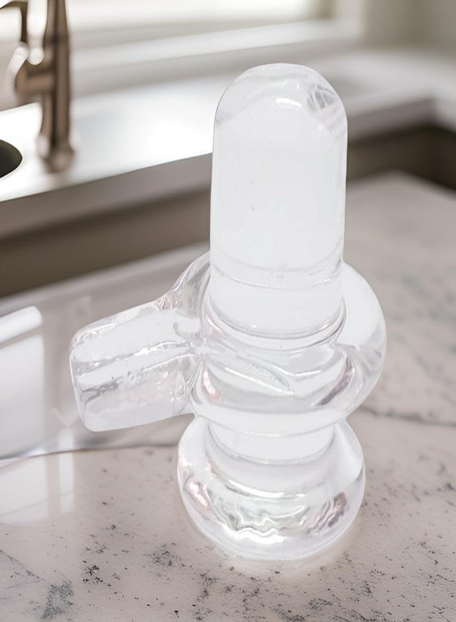 Salvus APP SOLUTIONS Natural Crystal Sphatik Shiva Lingam for Pooja/Home/Office/Car Dashboard (Medium Size/4x4x3 cm) - Image 4